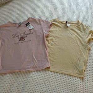 NWT Pink and Yellow baby tees